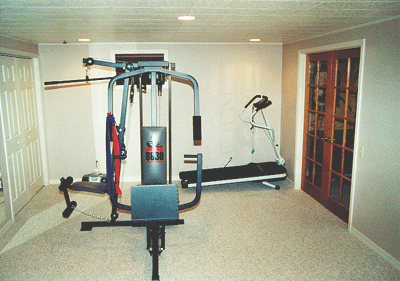 The same view shows Dana's exercise room. This room is 13x18.